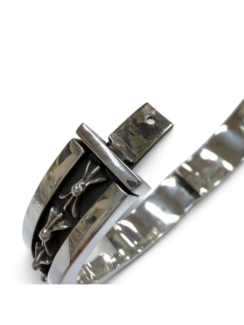 Chrome Hearts Narrow Band CH Plus Bangle CH 925 Sterling Silver Bracelet